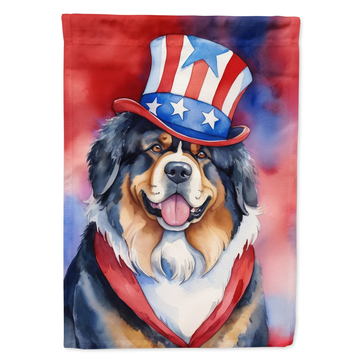 Tibetan Mastiff Patriotic American House Flag 28 in x 40 in