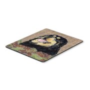 Tibetan Mastiff on Faux Burlap with Pine Cones Mouse Pad Hot Pad or Trivet