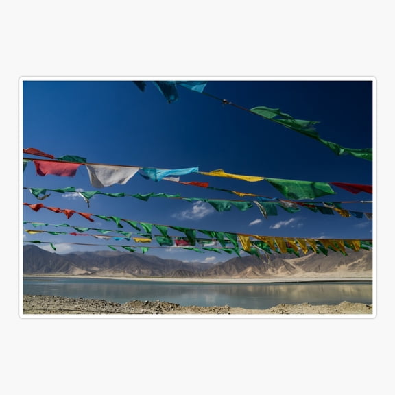 Tibetan Prayer Flags Landscape Sticker