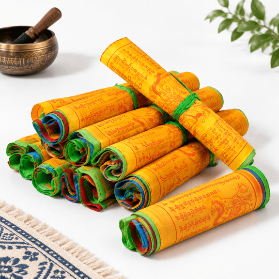 Tibetan Prayer Flags, Pack of 100, Satin Buddhist Meditation Flags for Indoor Outdoor Decor