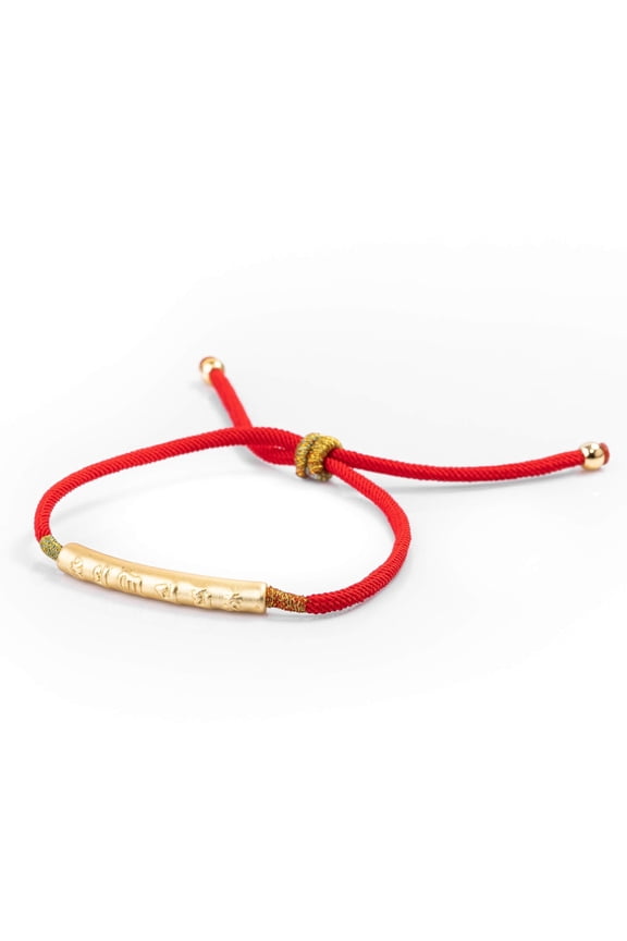Tibetan Red String Bracelet - Buddhist Lucky Charm