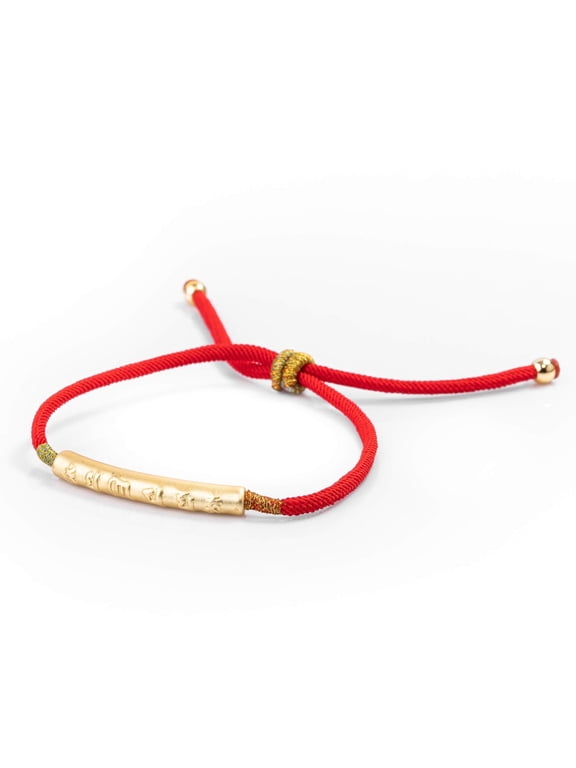 Tibetan Red String Bracelet - Buddhist Lucky Charm