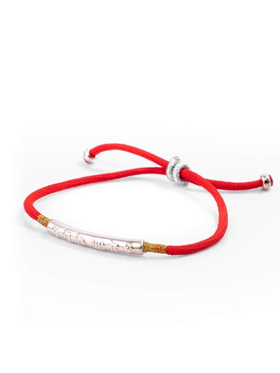 Tibetan Red String Bracelet - Buddhist Lucky Charm