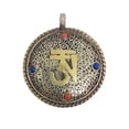 thumbnail image 1 of Tibetan Silver Handmade Reversible Pendant Necklace – Bohemian Medallion Jewelry with Coral, Lapis Lazuli & Turquoise for Men & Women, 1 of 5