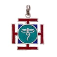 thumbnail image 1 of Tibetan Silver Handmade Pendant with Coral & Turquoise – Boho Jewelry for Women & Men, Artisan Tibetan Eye Design, 1 of 3