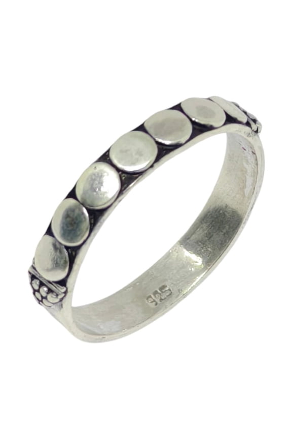 Handmade 925 Sterling Silver Boho Band Ring Contemporary Stacking Jewelry Size 7