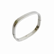 Tibetan Handmade 925 Sterling Silver Hammered Cuff Bangle Bracelet   Cushion Shape Artisan Jewelry for Women