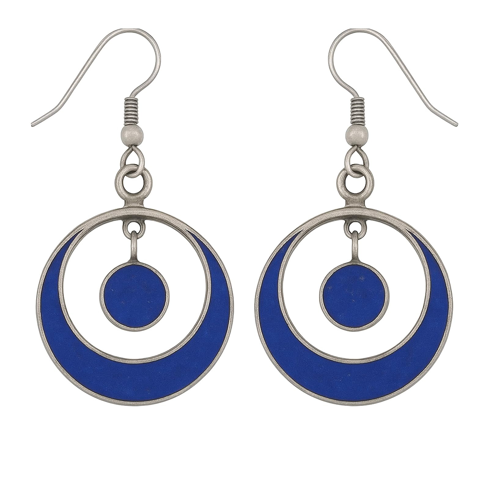 Tibetan Silver Handmade Earrings Lapis Lazuli Gemstone Boho Fashion Jewelry