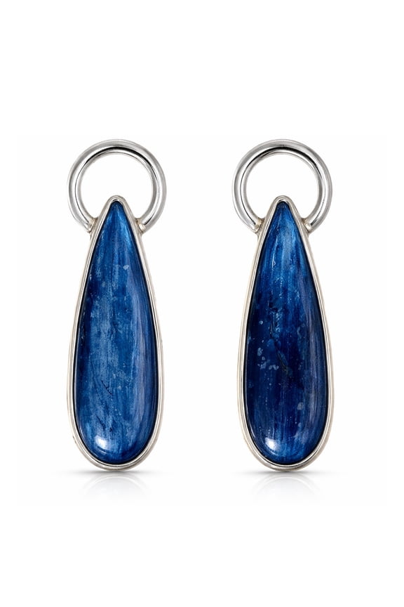 Kyanite Gemstone Drop Earrings for Women Handmade 925 Sterling Silver Elegant Minimalistic Jewelry