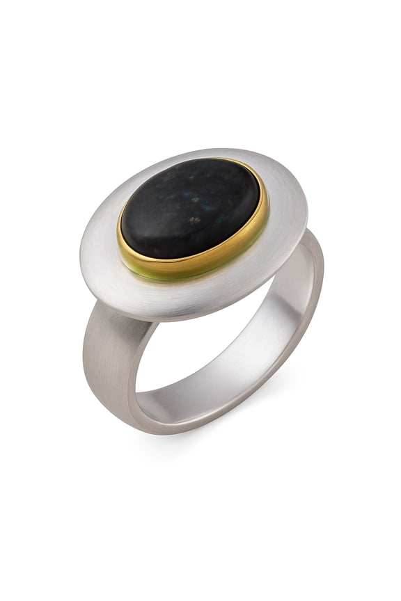 Natural Black Opal Cocktail Ring 925 Sterling Silver Handmade Jewelry for Men & Women