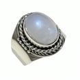 thumbnail image 1 of Tibetan Silver Natural Blue Moonstone Gemstone Handmade Boho 925 Sterling Silver Ring For Women Men, 1 of 5