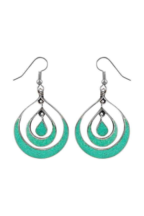 Turquoise Gemstone Silver Plated Handmade Earrings For Women Jewelry For Gifts