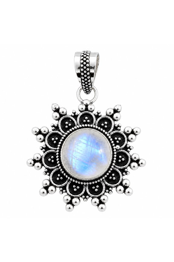 Women's 925 Sterling Silver Plated Moonstone Pendant Birthstone Jewelry Gift for Mom