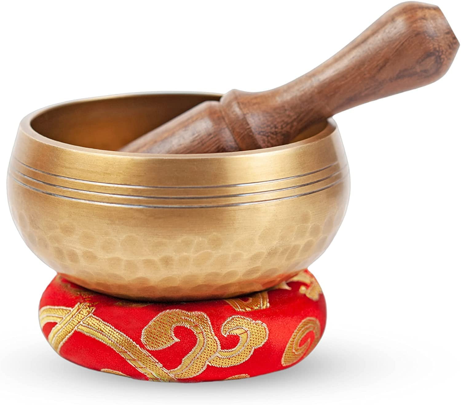 Tibetan Singing Bowl Set Easy To Play for Beginners Authentic  Handcrafted Mindfulness Sound Bowl Meditation Holistic Sound Chakra  Healing Gift by Himalayan Bazaar (3.2 Inch, Gold)