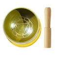 thumbnail image 1 of Tibetan Singing Bowl Set - Handcrafted Mindfulness Meditation Holistic Sound Healing Gift yellow, 1 of 5