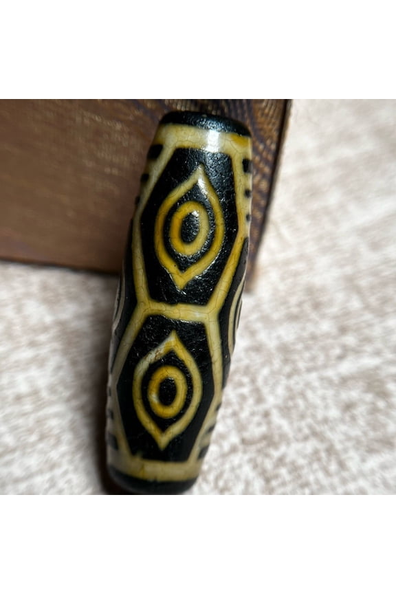 Tibetan Six Eye Dzi Bead Pendant Dragon Pattern Amulet Unisex Spiritual Jewelry Protection Talisman Ethnic Style Accessory