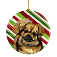 thumbnail image 1 of Tibetan Spaniel Candy Cane Holiday Christmas Ceramic Ornament LH9259, 1 of 2