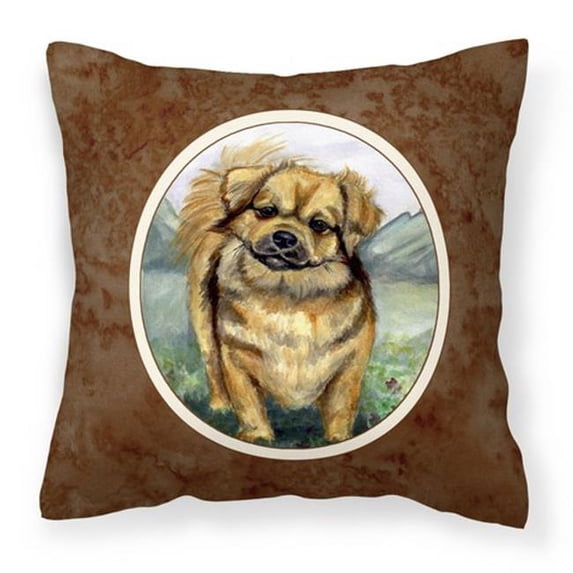 Tibetan Spaniel Fabric Decorative Pillow - 14 x 3 x 14 in.