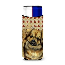 Tibetan Spaniel Fall Leaves Portrait Ultra Hugger for slim cans