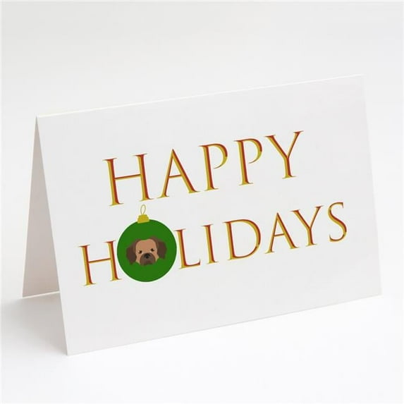 Tibetan Spaniel Happy Holidays Christmas Greeting Cards and Envelopes Pack of 8 7 in x 5 in