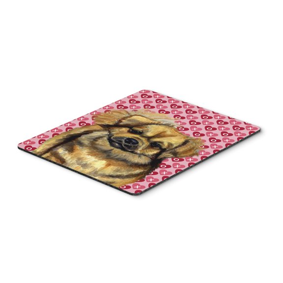 "Tibetan Spaniel Hearts Love Valentines Day Mouse Pad Hot Pad or Trivet"