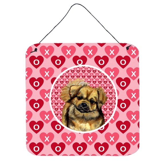 Tibetan Spaniel Hearts Love Valentines Day Wall or Door Hanging Prints