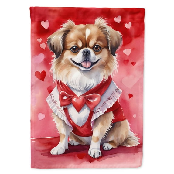 Tibetan Spaniel My Valentine Garden Flag 11.25 in x 15.5 in