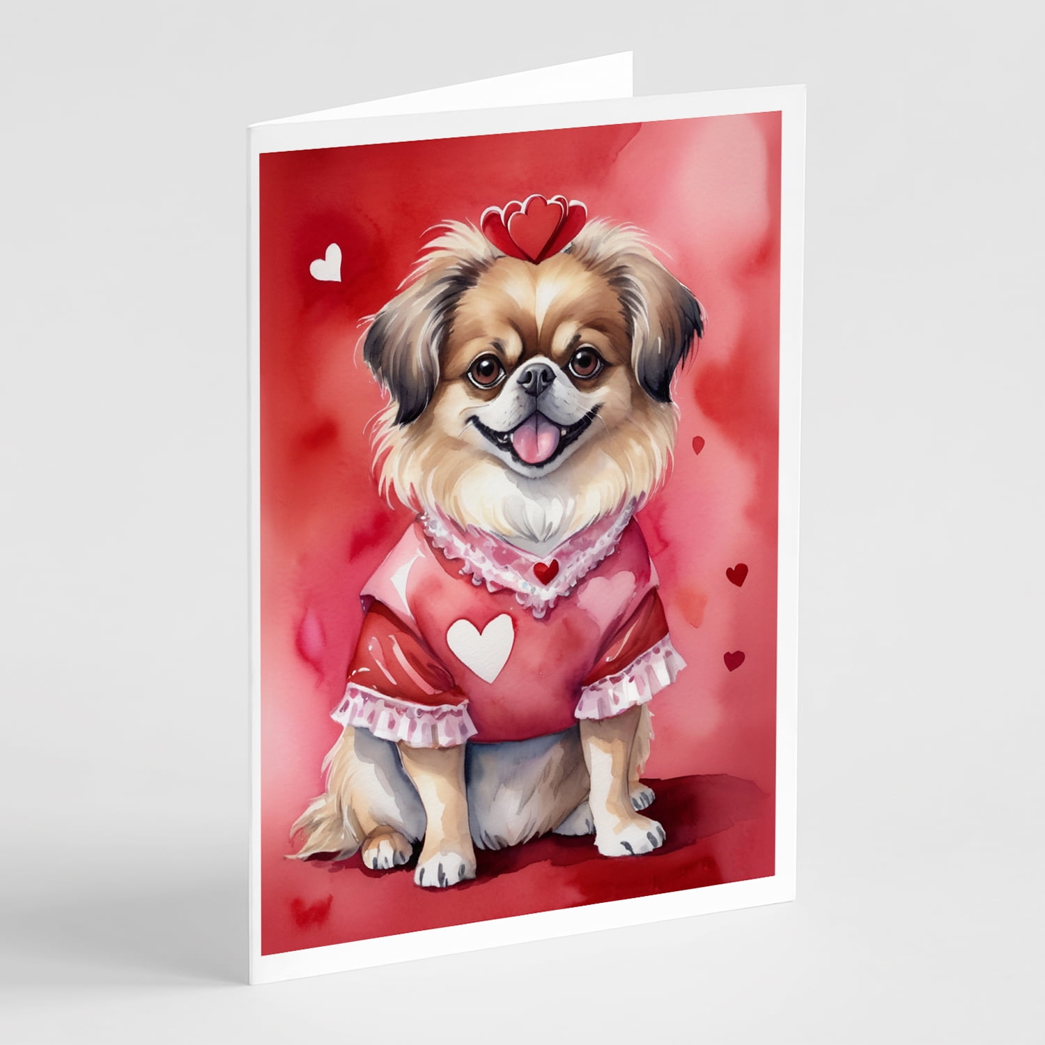 Tibetan Spaniel My Valentine Greeting Cards Pack of 8 7 in x 5 in