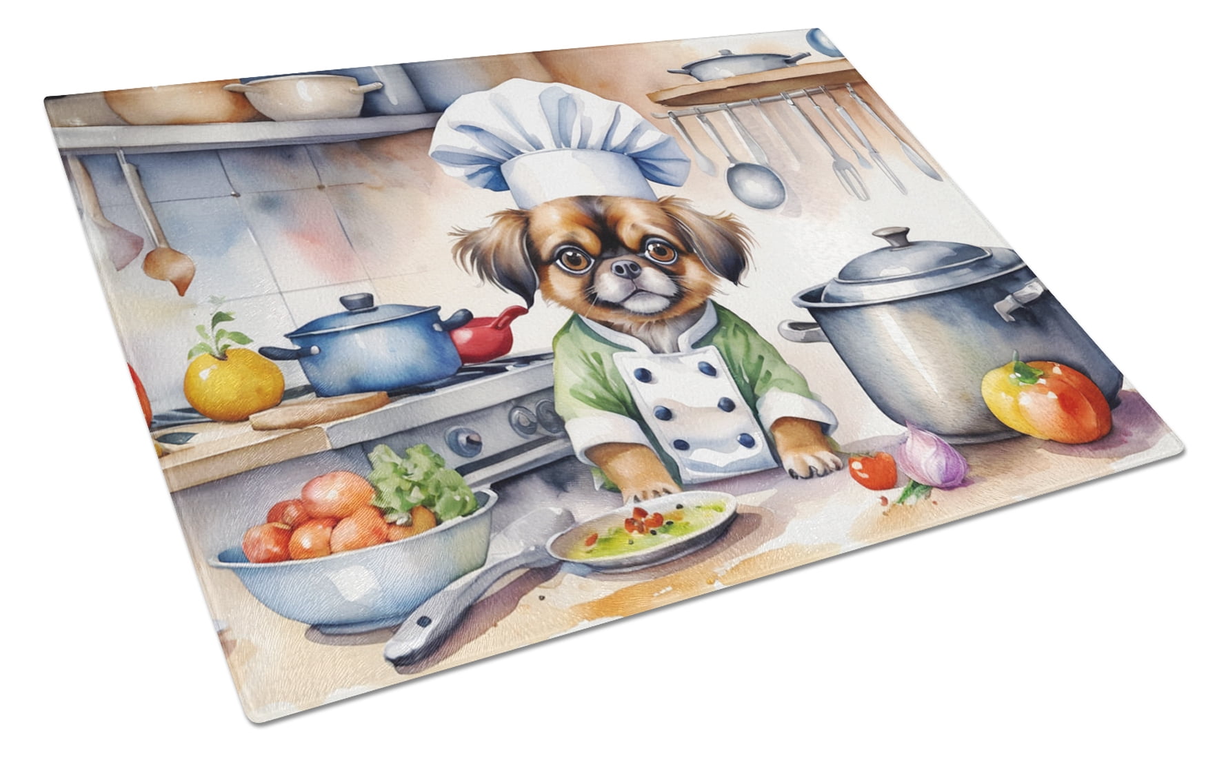 Tibetan Spaniel The Chef Glass Cutting Board 12 in x 15 in