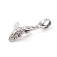 thumbnail image 1 of Tibetan Style 304 Stainless Steel Pendants Whale Silver 56.5x29.5x9mm Hole: 10mm, 1 of 3