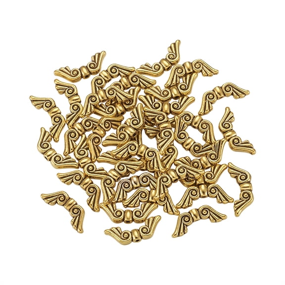 Tibetan Style Alloy Beads Wing Golden 7x21x3mm Hole: 1.2mm for DIY