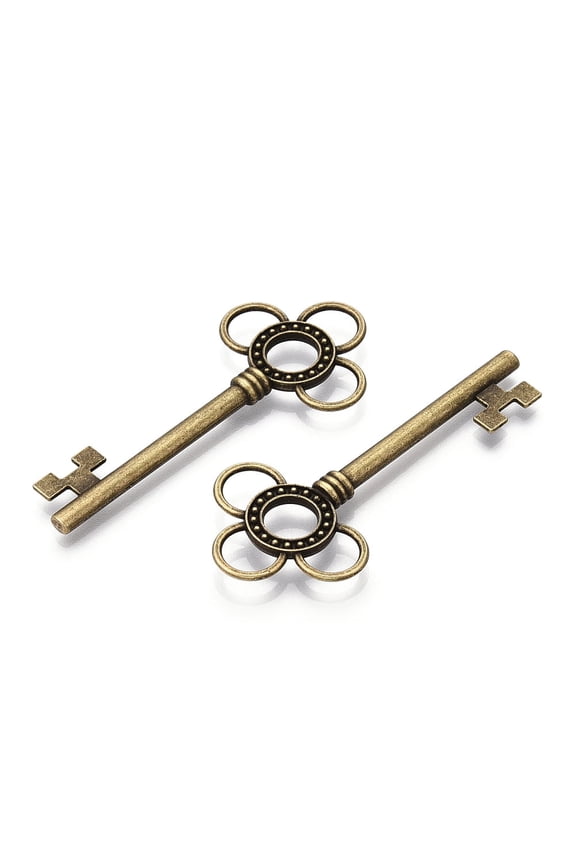 Tibetan Style Alloy Big Pendants Key Bronze 61.5x27.5x4mm Hole: 4.5x7.5mm