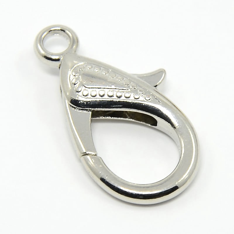 Tibetan Style Alloy Lobster Claw Clasps Platinum 30x15x4mm Hole: 3mm