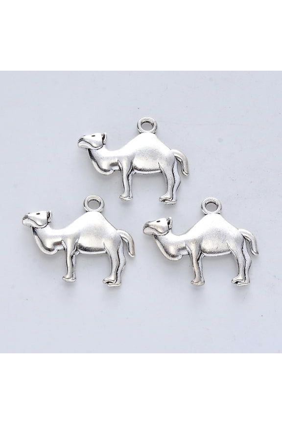 Tibetan Style Alloy Pendants Cadmium Free & Lead Free Camel Shape Silver 19x22.5x3mm Hole: 1.8mm DIY