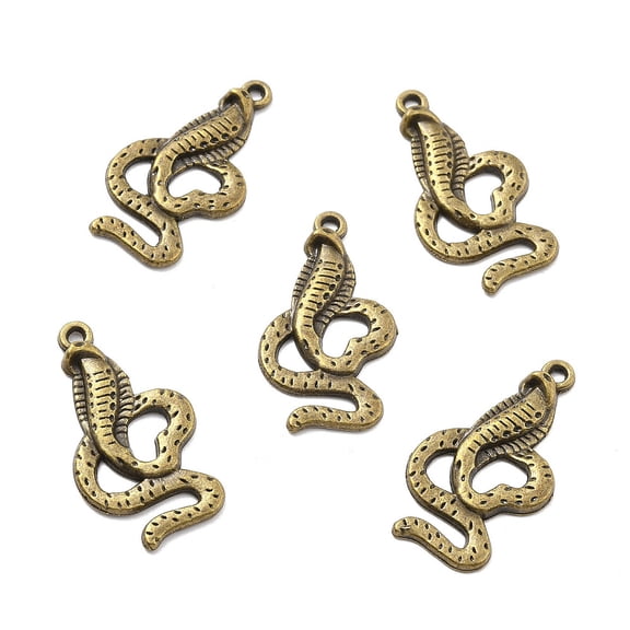 Tibetan Style Alloy Pendants Snake Antique Bronze 34.5x18x2mm Hole: 2.2mm