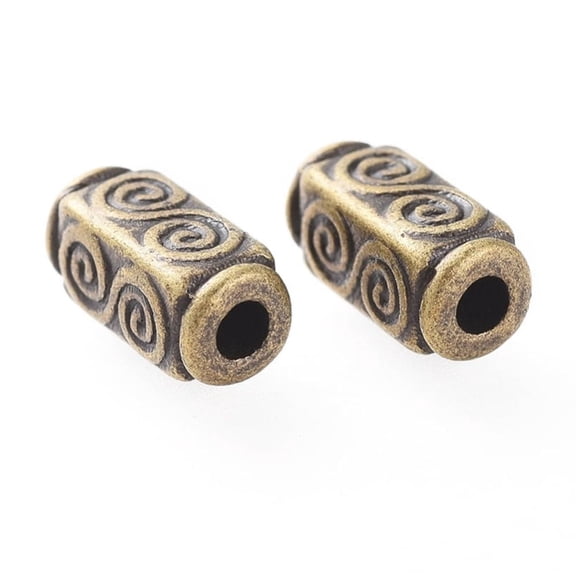 Tibetan Style Beads Alloy Beads Lead Free & Cadmium Free Cuboid Bronze Color 10.5mm long 5mm wide 5mm thick hole: 2.5mm