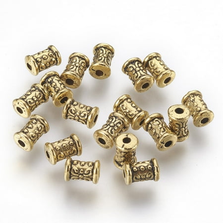 Tibetan Style Beads Zinc Alloy Beads Golden Color Lead Free Cadmium Free Vase 7x5mm Hole: 2mm