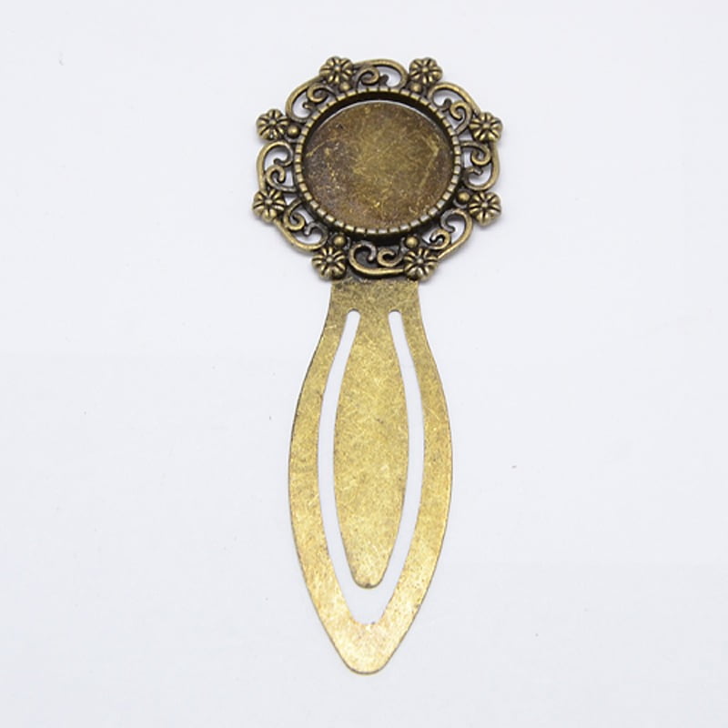 Tibetan Style Bookmark Cabochon Settings Cadmium Free & Nickel Free & Lead Free Antique Bronze Tray: 18mm 79x30x4mm