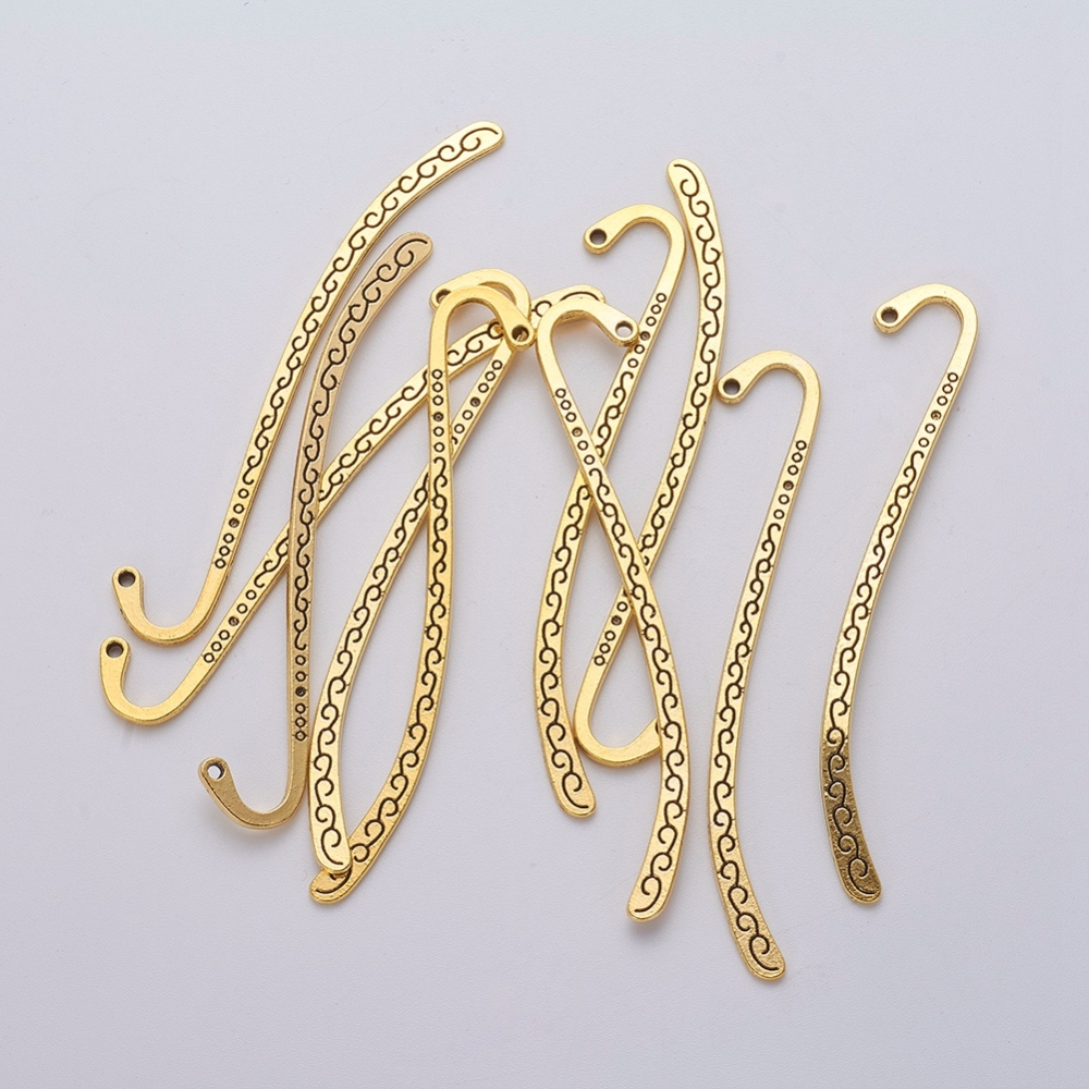 Tibetan Style Bookmarks Zinc Alloy Golden Cadmium Free Lead Free Nickel Free 84x14x1.5mm Hole: 1.6mm