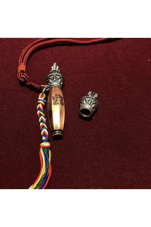 Tibetan Style Copper Scepter Pendant King Saar Design Root Wheel Waist Card Amulet Traditional Spiritual Ornament