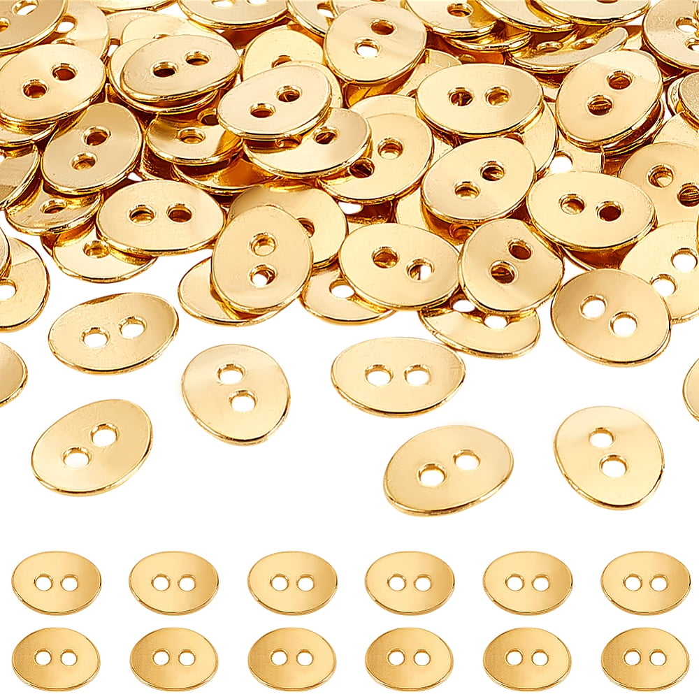 Tibetan Style Oval Buttons Golden 14x11x1mm Hole: 2mm 120pcs - Walmart.com