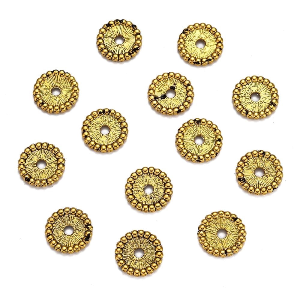 Brushed Gold Plated Wavy Disc Bead Spacers Selling Per - Foto 9