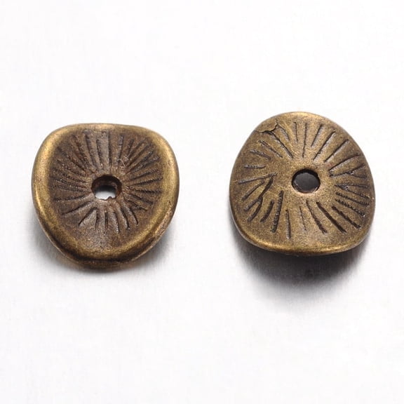 Tibetan Style Wavy Spacer Beads Cadmium Free & Nickel Free & Lead Free Arched Disc Bronze 9x1mm Hole: 1mm
