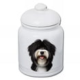 thumbnail image 1 of Tibetan Terrier Black/White -  Best of Breed Dog and Cat Ceramic Treat Jar, 1 of 1
