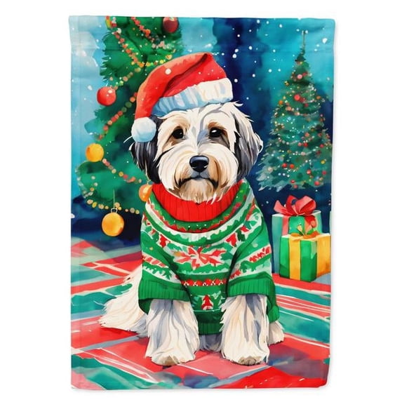 Tibetan Terrier Christmas Garden Flag 11.25 in x 15.5 in