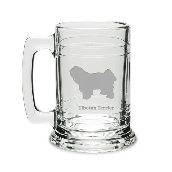 Tibetan Terrier Deep Etched 15 oz Colonial Tankard