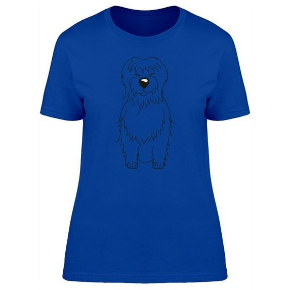 Tibetan Terrier Dog Sketch T-Shirt Women -Image by Shutterstock, Female XX-Large