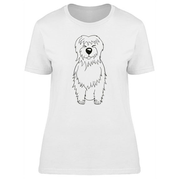 Tibetan Terrier Dog Sketch T-Shirt Women -Image by Shutterstock, Female XX-Large