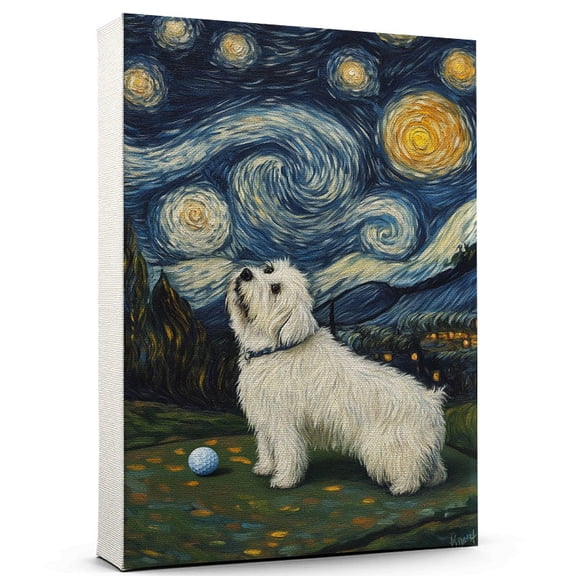 Tibetan Terrier Dog Stretched Canvas Size 8x12 Golf Canvas – Funny Tibetan Terrier Dog Team Player Wall Art, Ideal Gift Golf , Dog Owner