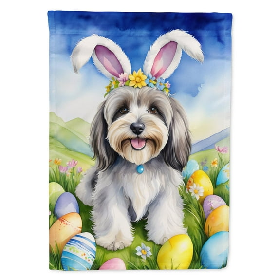 Tibetan Terrier Easter Egg Hunt Garden Flag